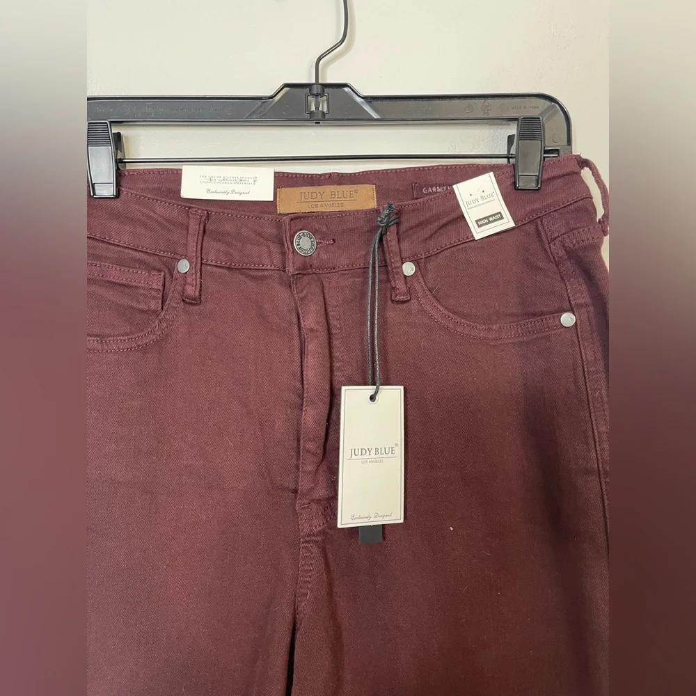 Judy Blue NWT Berry Wide Leg High Riss Tummy Control Jeans Sz 30 - Picture 4 of 10